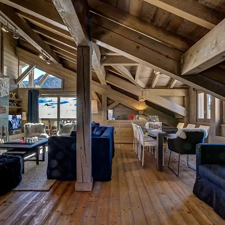 公寓 Luxurious Ski-in Ski-out Duplex On Slope 谷雪维尔